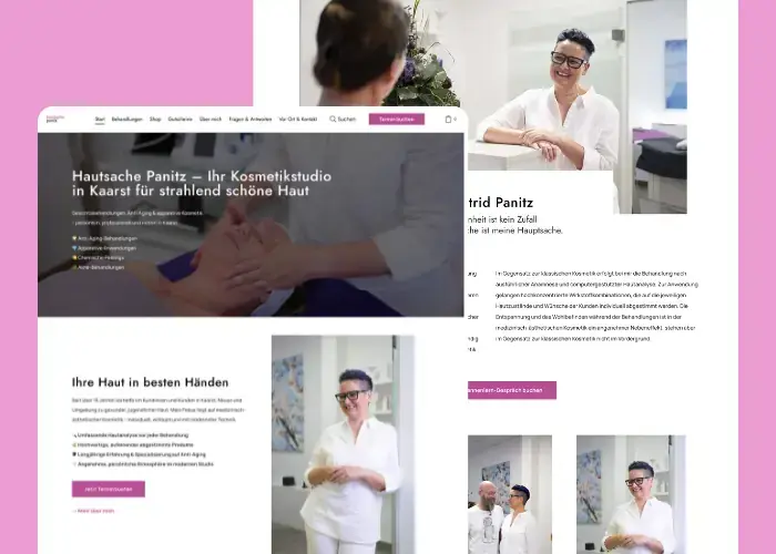 Website-Screenshot: Hautsache Panitz — dermatologische Praxis