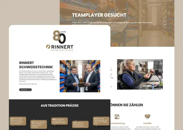 Website-Screenshot: Rinnert Schweisstechnik