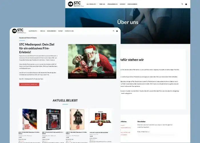 Website-Screenshot: STC Medienpool — hochwertige Film-Editionen und Mediabooks